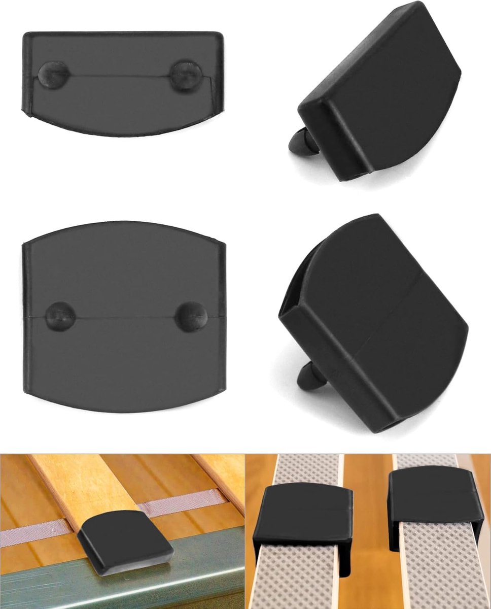 SnelShoppen - Pack van 36 Bedlat Houder - Vervangingsdelen voor Bedbodems - Stevige Kunststof, Zwart, 55mm x 9mm - Geschikt voor Slatted Frames van 53