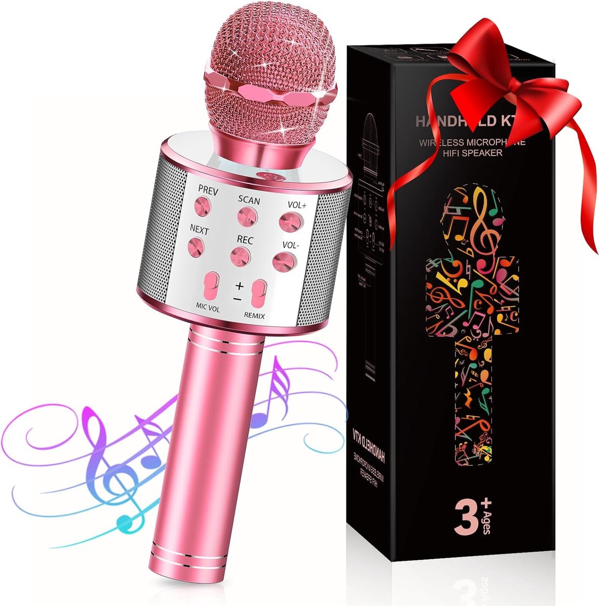 SnelShoppen - Bluetooth Microfoon Voor Kinderen Karaoke - Draadloos en Draagbaar - Perfecte Cadeau Speelgoed Voor Tieners, Meisjes en Jongens - Hoge G