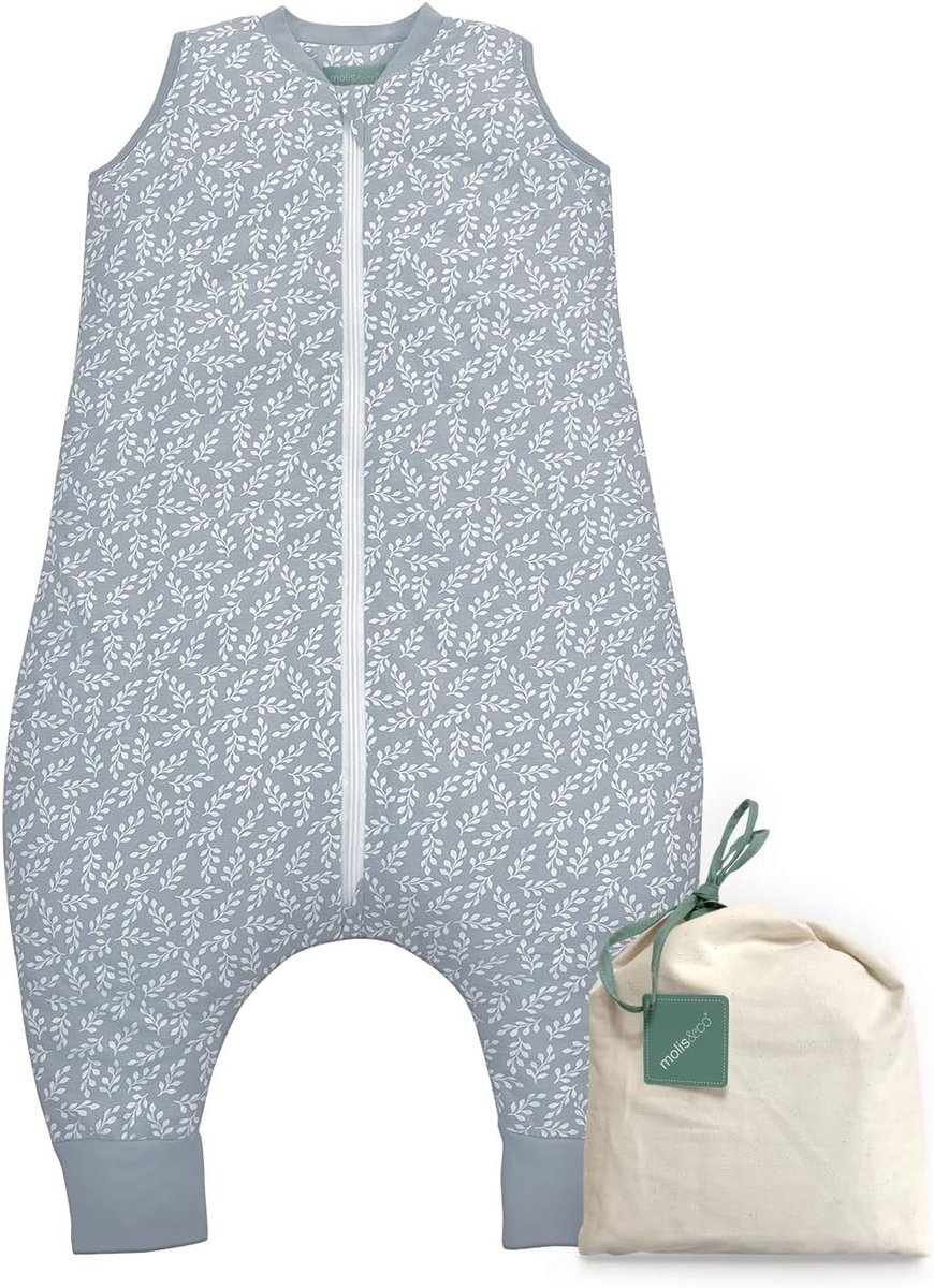 SnelShoppen - Baby Slaapzak met Voeten, TOG 2.5, Maat 1 Jaar, Ideaal voor Winter en Halfseizoenen, Blauwe Tuin, 100% Katoen, Ultra Zacht en Warm