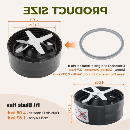 Blender O-ring Vervangset voor Nutribullet - Rubber Ring Seal Gaskets voor 600/900 Series - Set van 4 Stuks — afbeelding 5