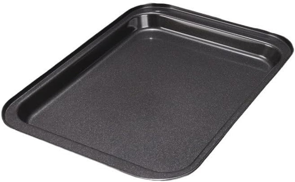 SnelShoppen - 2 stuks bakplaat koolstofstaal met antiaanbaklaag - rechthoekige ovenplaat 41,5 cm voor gezond bakken, koken en serveren in de keuken