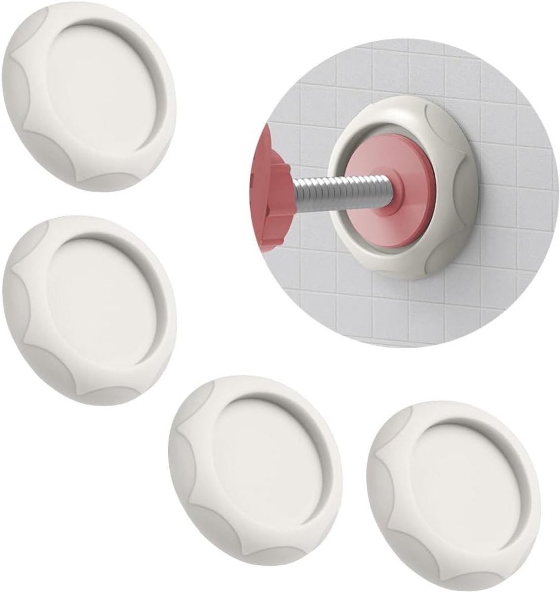 SnelShoppen - AOMIG Baby Gate Wandbeschermers - 4 Stuks Wandbescherming Pads voor Traphekken en Deuren - Veiligheid Wandbeschermers voor Baby's en Hui