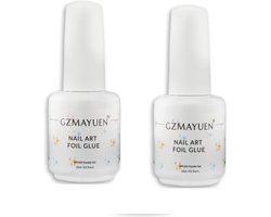 SnelShoppen - Nail Transfer Foil Glue Set 2PCS 15ML | Professionele Nagel Foil Lijm, Nagelkunst Lijm, Voor Nagel Stickers en Transfer Foil, Makkelijk