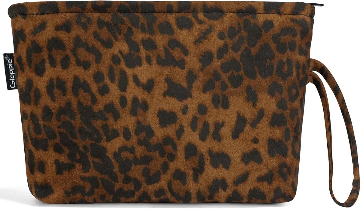 SnelShoppen - Gloppie Toilettas Reislade Make-up Organizer Dames - Compact en Lichtgewicht Cosmetica Bagage - Leopard Patroon - 22x13 cm - Perfect voo