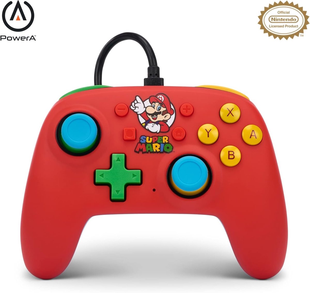 SnelShoppen - Bedrade Controller voor Nintendo Switch - Mario Medley - Ergonomisch, Comfortabel, Met Intuïtieve Knoppen, Geschikt voor Alle Handgroott