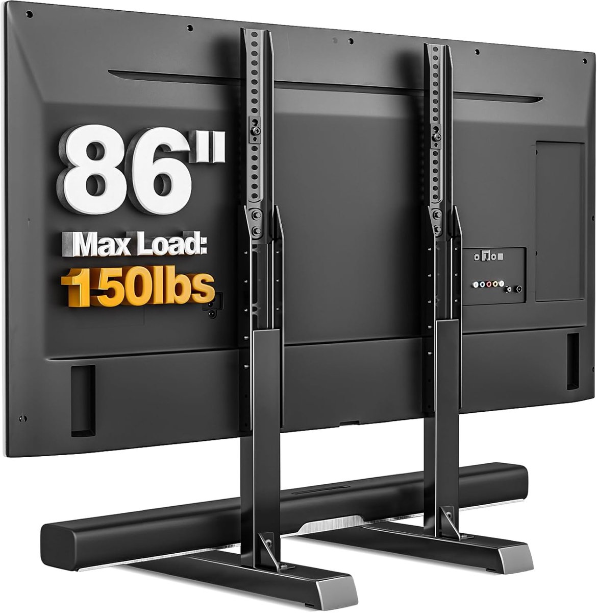 SnelShoppen - Universele Grote TV Stand Voeten - Hoogte Verstelbaar voor 37 tot 86 Inch TV's - Stevige Stalen Constructie tot 68kg