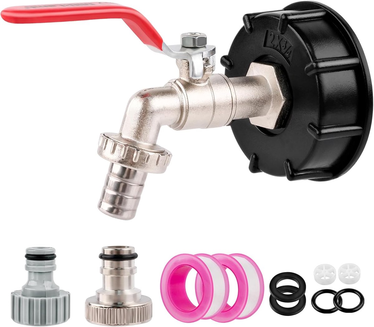 SnelShoppen - IBC Tank Adapter 1000L S60X6 - 3/4 Inch Universele Messing Tuinkraan met Slangaansluiting - Roest- en Vorstbestendige Buitenkraan voor T