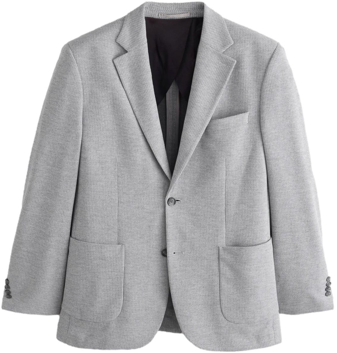 Next - Heren - Blazer van gestructureerde jersey, slanke pasvorm - Grijs