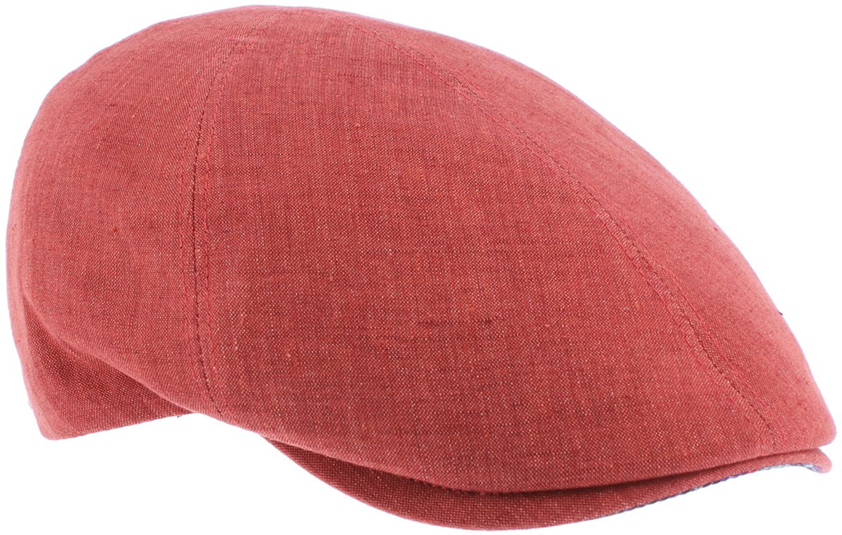 Herman casquette plate unie rouge de fabrication italienne avec dessous de la visière imprimée