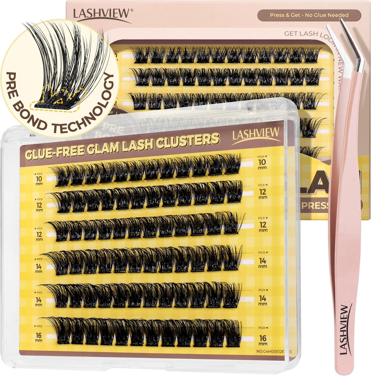 Thijox - Zelfklevende Wimperclusters - Press-on Wimpers 10-16mm - Individuele Wimperextensions Kit met Pincet - Geen Lijm Nodig - Natuurlijke Look voo