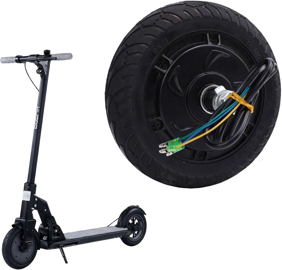 SnelShoppen - Kugoo M2 Elektrische Scooter Voorwielmotor 36V 350W 10 Inch met Banden - Eenvoudige Installatie, Verhoogde Prestaties, Duurzaam en Betro