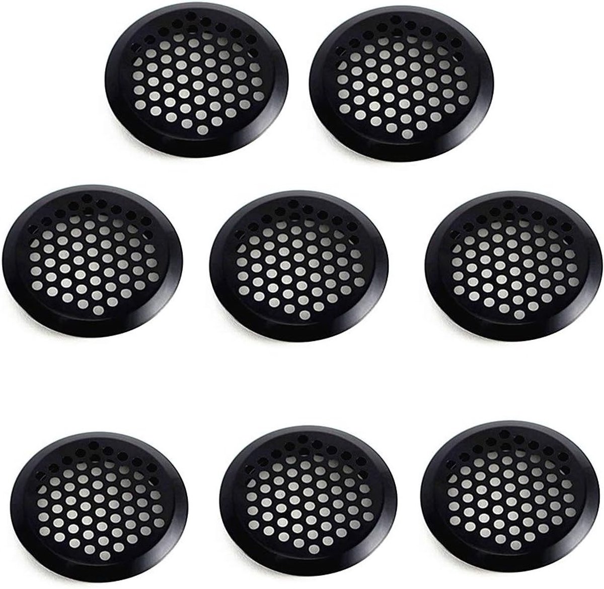 Ronde Ventilatieroosters met Insectenmesh - 8 Stuks - 35mm Metaal Deurovergang voor Verbet