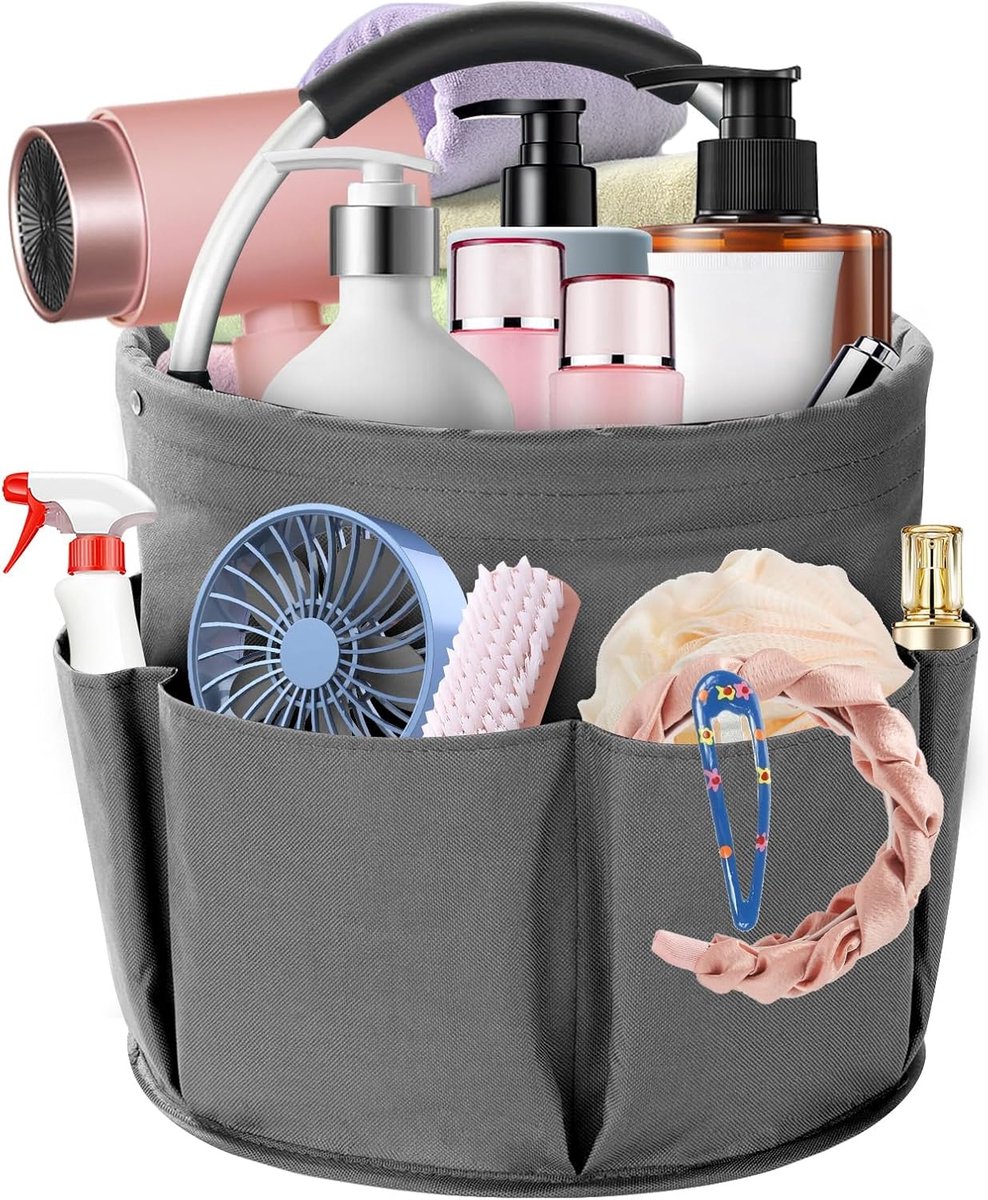 SnelShoppen - Cleaning Agent Organizer, Vouwbare Schoonmaak Tas met Handvat, 6 Compartimenten, Ruime Opslag voor Schoonmaakmiddelen, Zwart, Voor Binne
