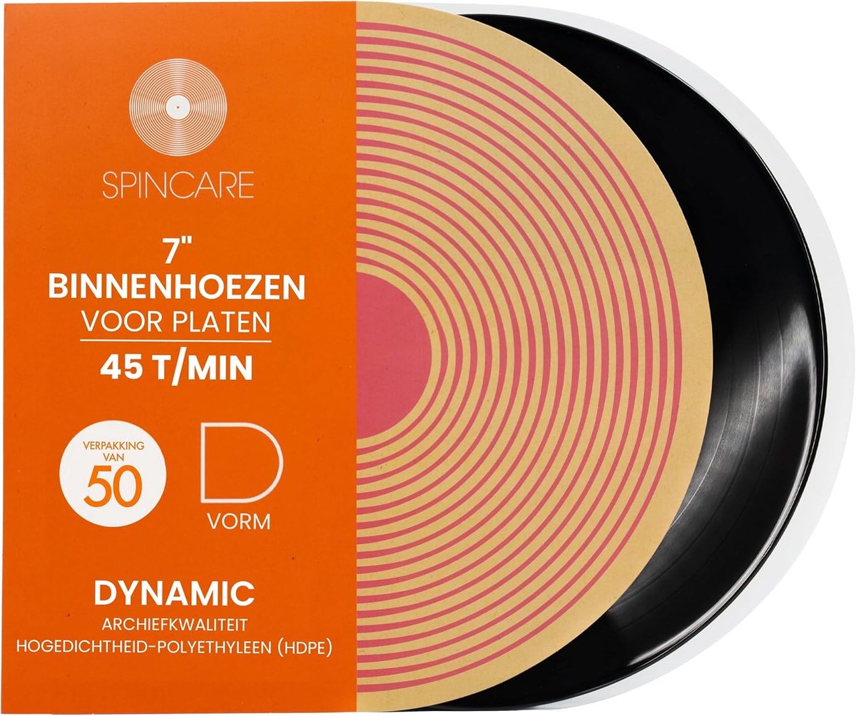 SnelShoppen - 50x 7 inch Vinyl Record Sleeves | Anti-Static HDPE Binnenhoezen voor 45 RPM Singles | Archiefkwaliteit Bescherming voor 7" Platen