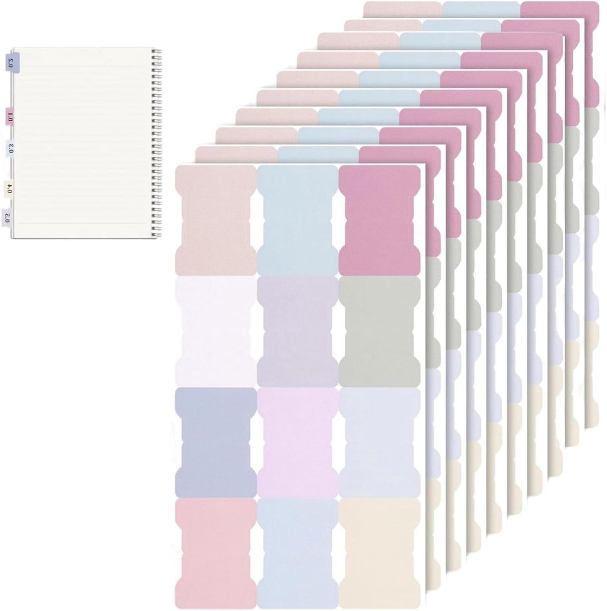 120 Stuks Maandelijkse Index Tabs, Zelfklevende Boek Tabs, Schrijfbare Sticky Notes voor Agenda en Notitieboek