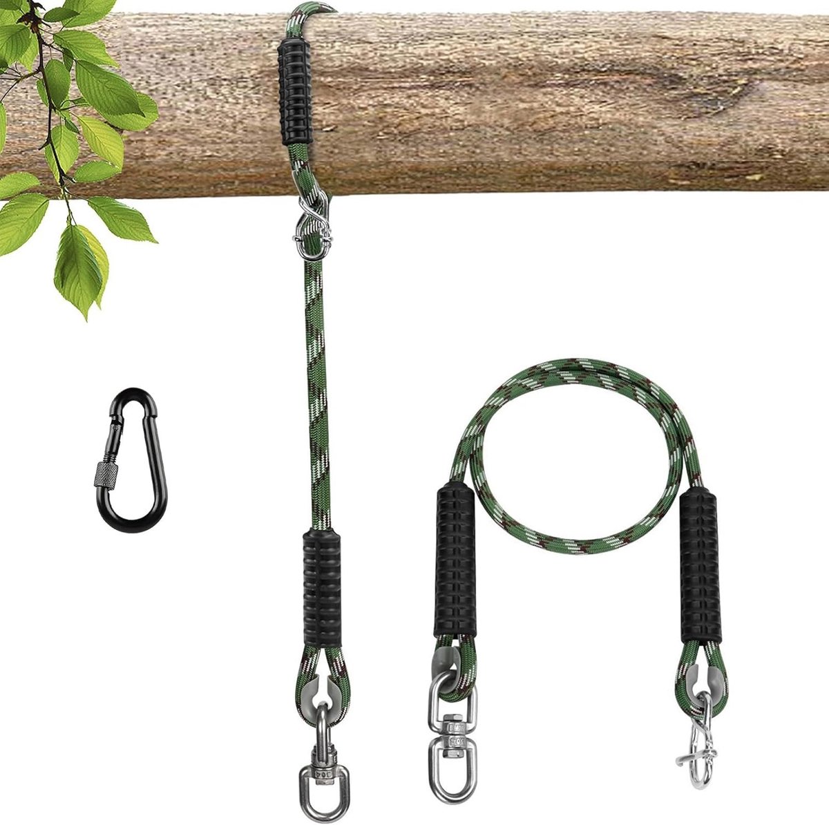 SnelShoppen - 4 ft (47") Heavy Duty Boomschommel Touwen Hangmat - Verstelbare Schommels voor Buiten, Camouflage, Multifunctionele Speelaccessoires voo