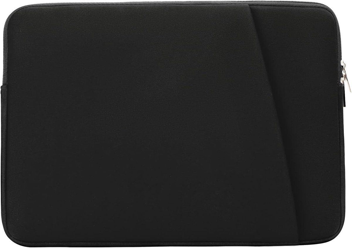 SnelShoppen - Laptop Sleeve 17 Inch - Zachte Padded Laptop Hoes met Pocket - Geschikt voor 17" Chromebook en Notebook - Zwart - Bescherming tegen Stof