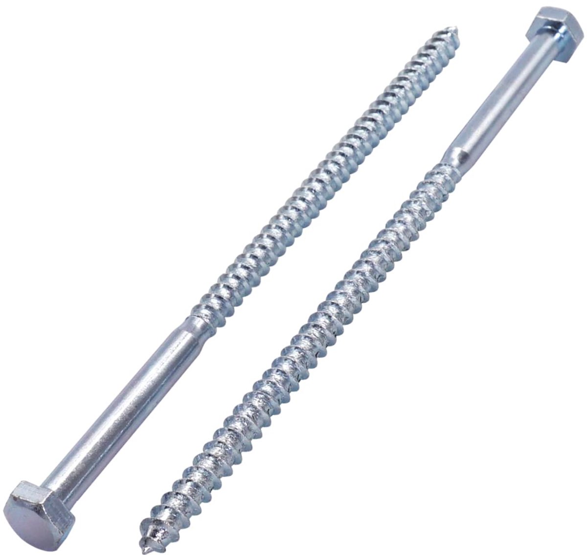 SnelShoppen - 10 Stuks M8 x 200 mm Galvaniseerde Stalen Hex Head Houtschroeven - Sterke Verbinding voor Hout, Staal en PVC - Silver
