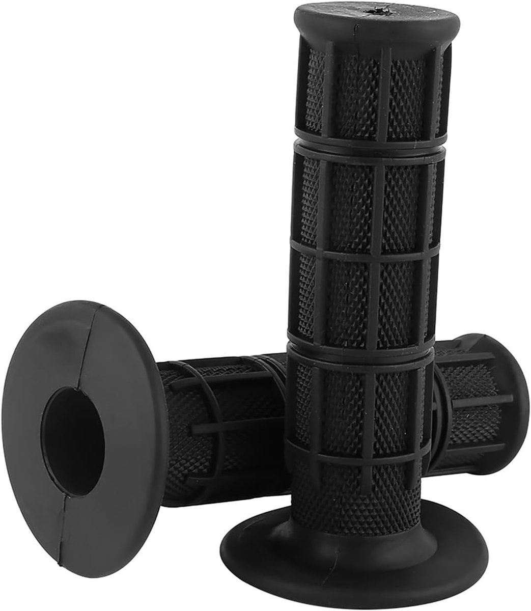 SnelShoppen - 22mm 7/8" Universele Motorhandgrepen - Antislip Rubber Motorhandvatten - 1 Paar Zwart voor Verbeterde Grip en Comfort