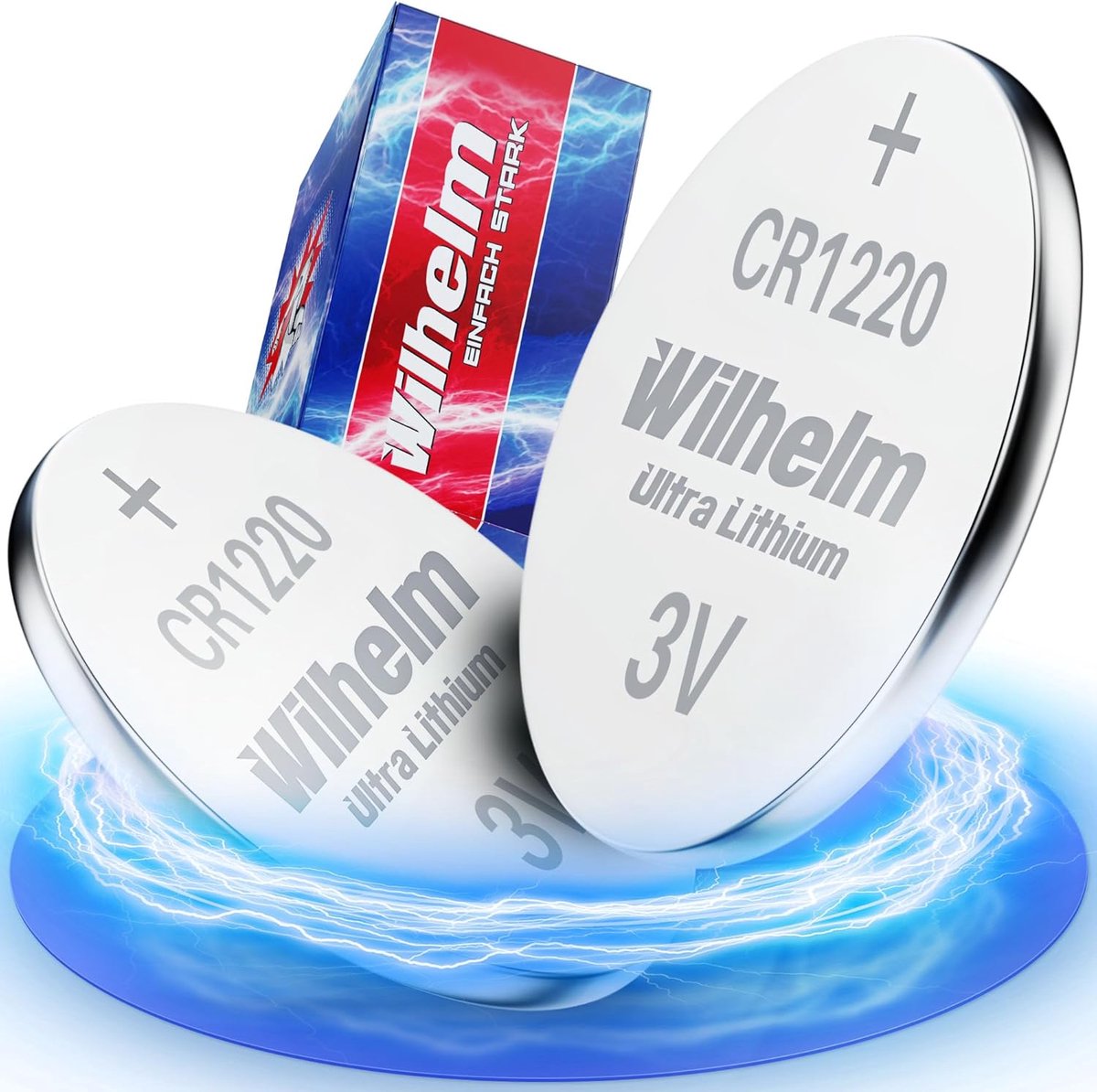 SnelShoppen - 2 x CR1220 Lithium knoopcelbatterij 3V 40mAh Ø12mm voor camera's, speelgoed en meer