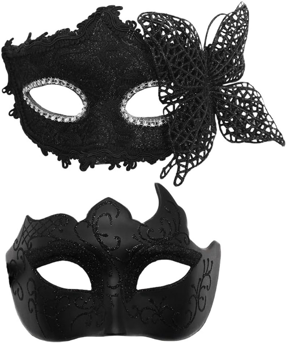 Venetiaans masker voor mannen - pack van 2 - retro stijl - perfect voor carnaval en Halloween - SnelShoppen