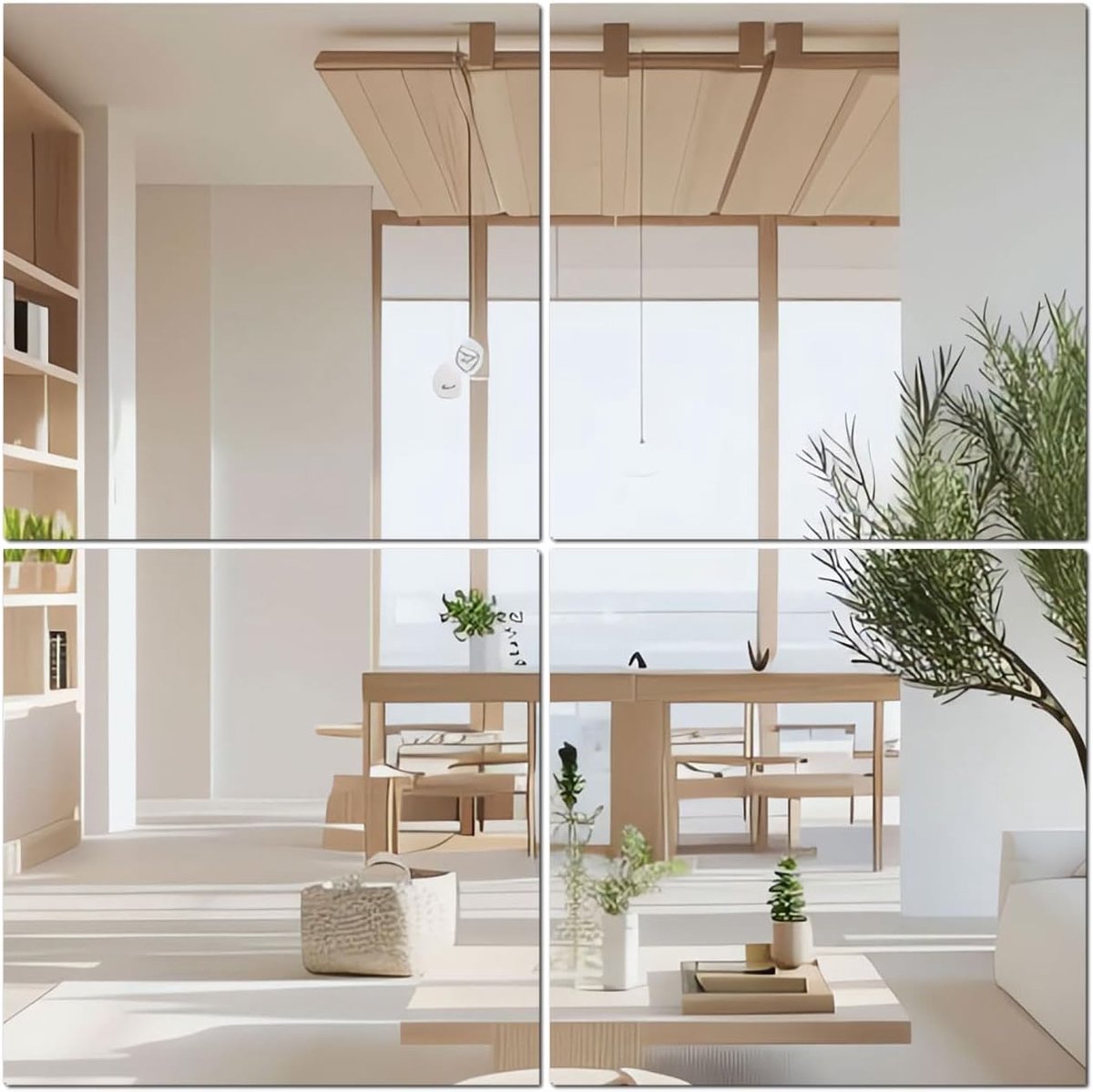 Thijox - 4 Glazen Spiegels 20x20 cm - Zelfklevende Spiegeltegels HD voor Wanddecoratie - Ideaal voor Badkamer, Woonkamer, Slaapkamer, Kast