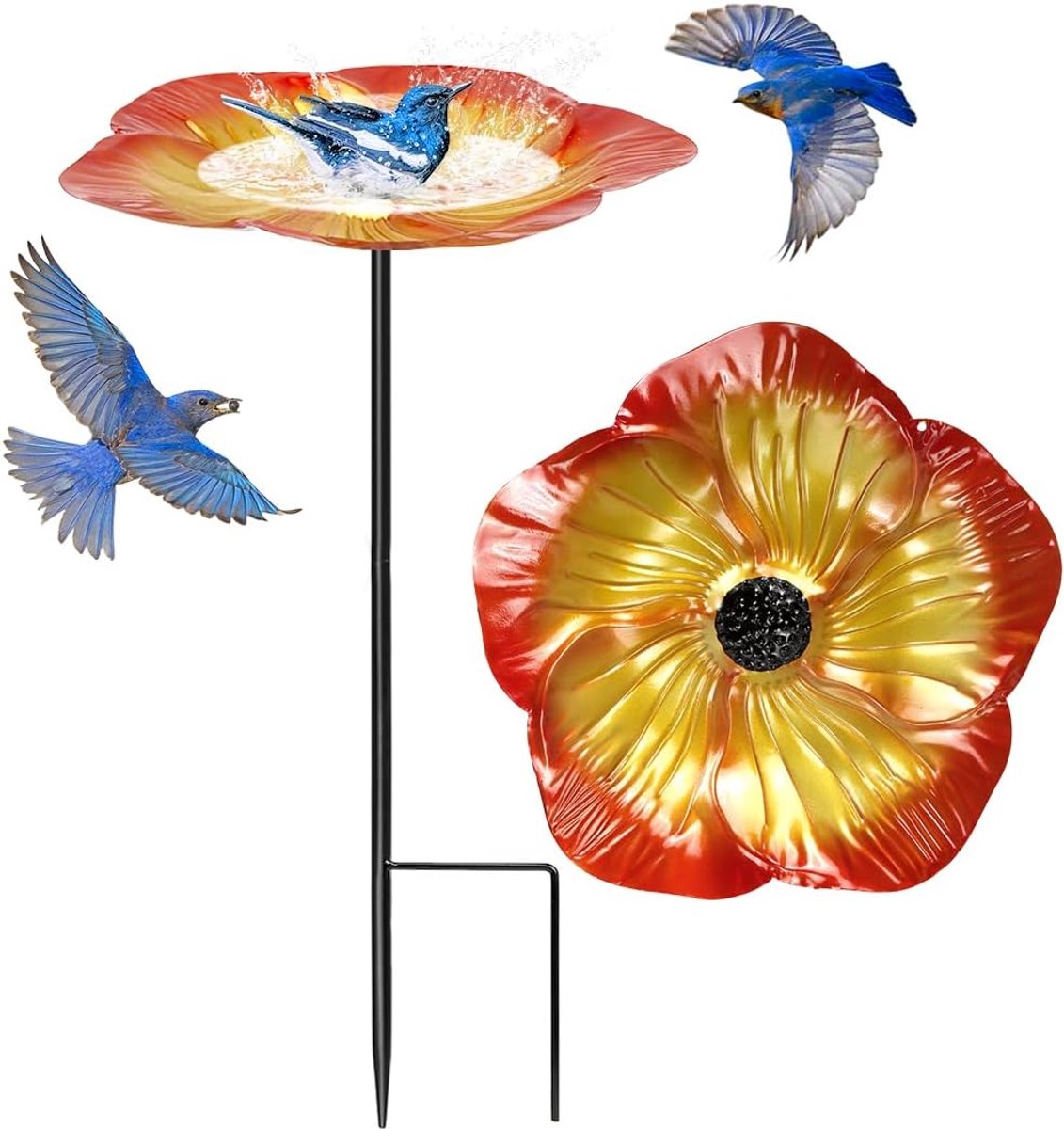 Thijox - Baden voor Wilde Vogels Goud - Vogeldouche, Tuinaccessoire, Decoratief, Goudkleurig, Ondersteunt Vogels, Tuin, Balkon, Buitenleven