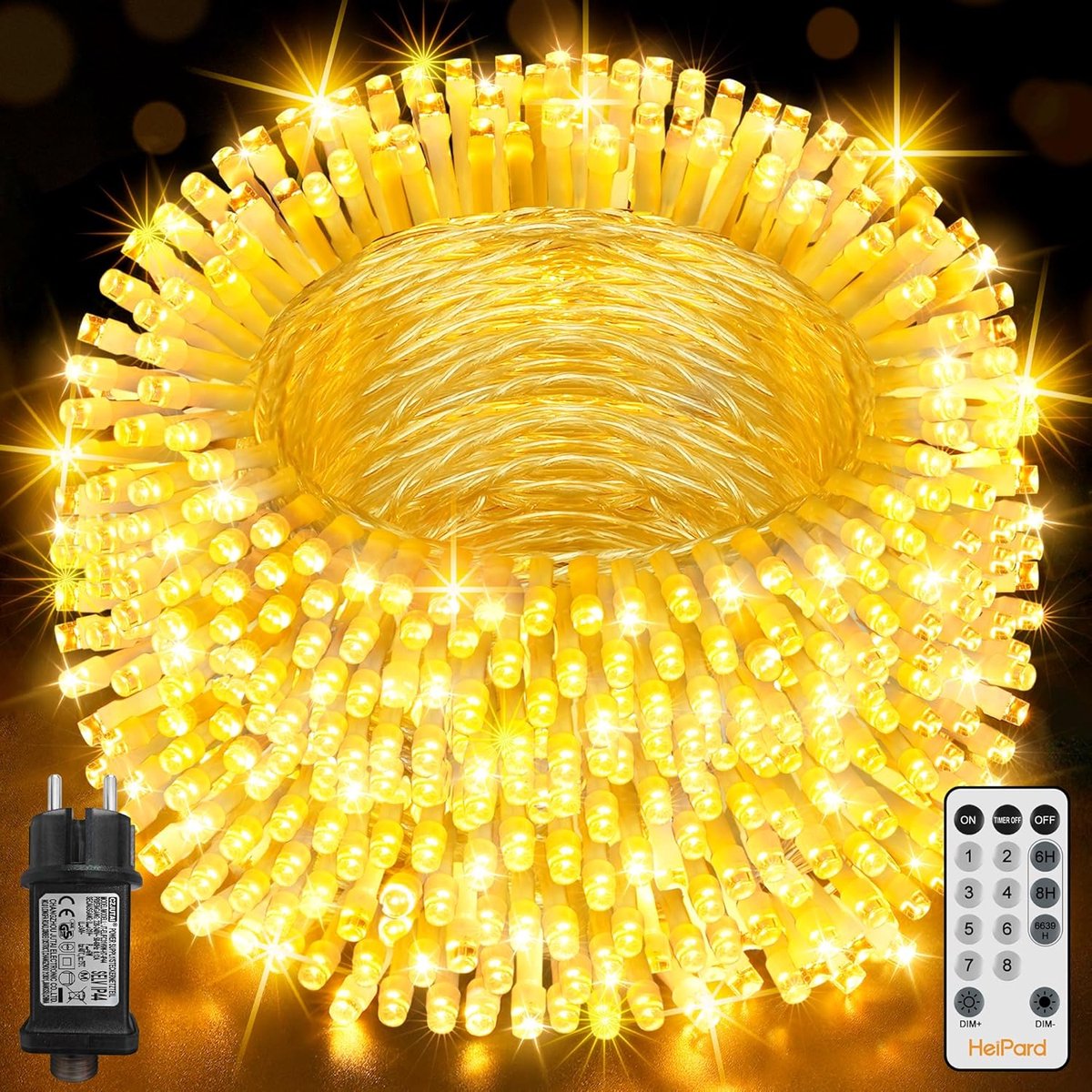 SnelShoppen - 60m 600 LED Buitenfeestverlichting - Waterproof Fairy Lights met 8 Modi en Geheugen - Warm Wit voor Tuin, Balkon, Feest, Bruiloft