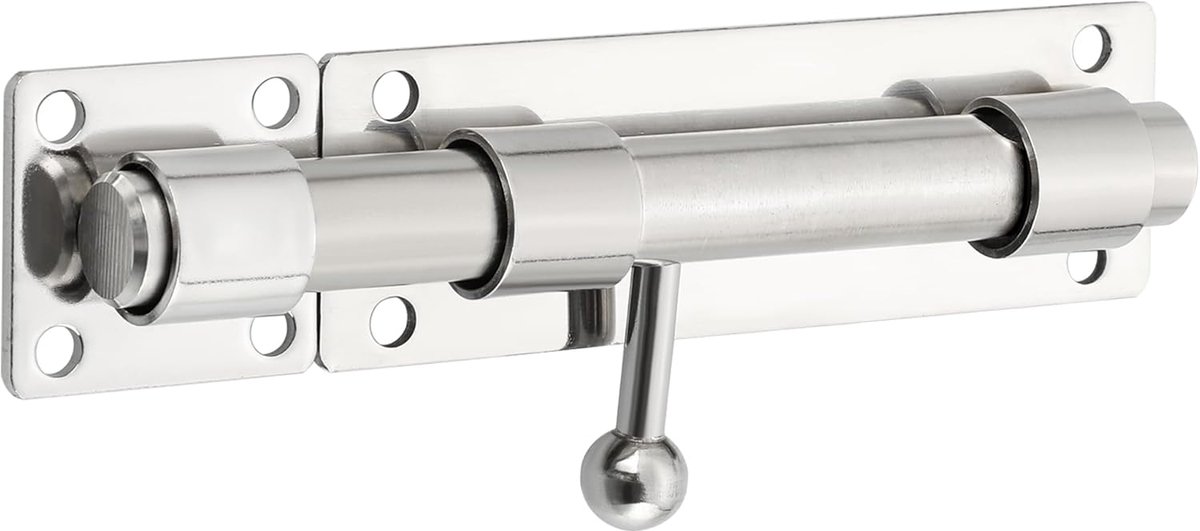SnelShoppen - Heavy Duty Deurslot met Hangslotgat - Veiligheid Deurslot van SUS304 RVS - 150mm Lengte - Geschikt voor Verticale en Horizontale Install
