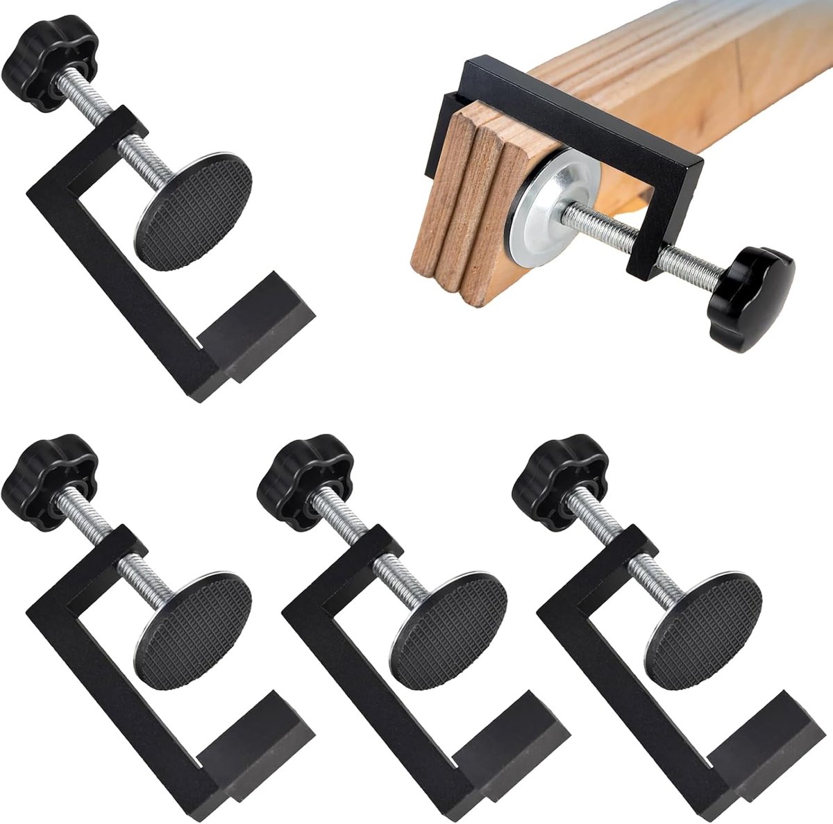 Thijox - 4 Stuks G-Klemkit, Kleine Schroefklemmen 10-57 mm, Verstelbare Tafelklemmen van Aluminiumlegering voor Slaapkamer, Keuken en Badkamer