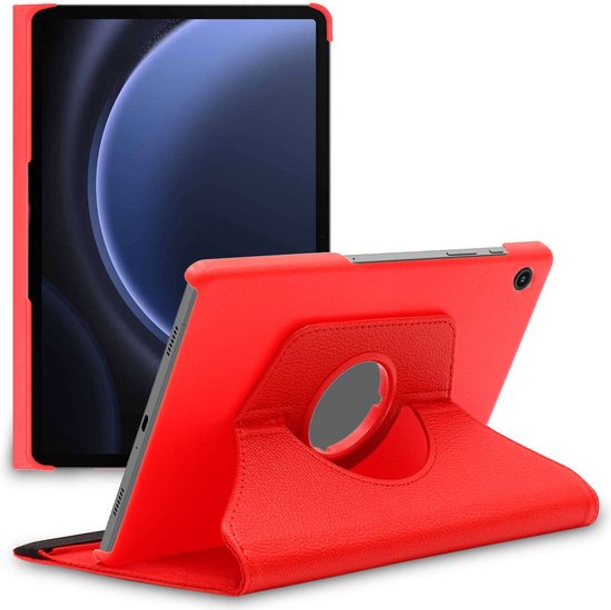 ebestStar - Hoes geschikt voor Samsung Galaxy Tab A9+ (2023) SM-X210, Roterende Etui, Case, 360° Draaibaar hoesje, Rood