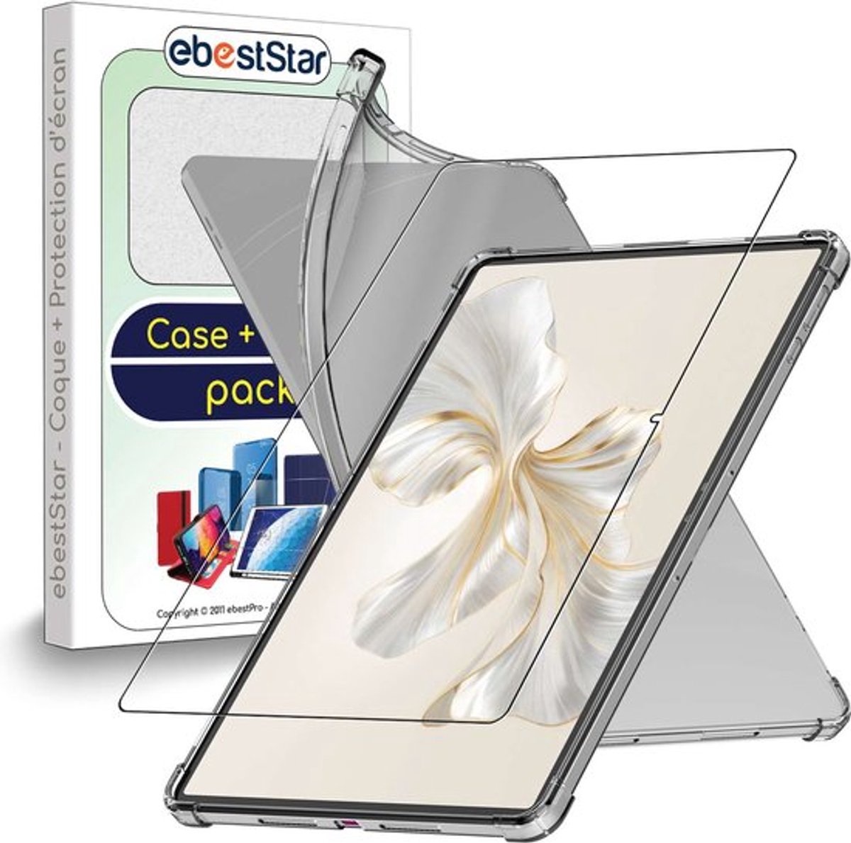 ebestStar - Hoes geschikt voor Honor Pad 9, Beschermhoes van Transparant, Antislip Siliconen, Versterkte Hoeken, Transparant + Gehard Glas