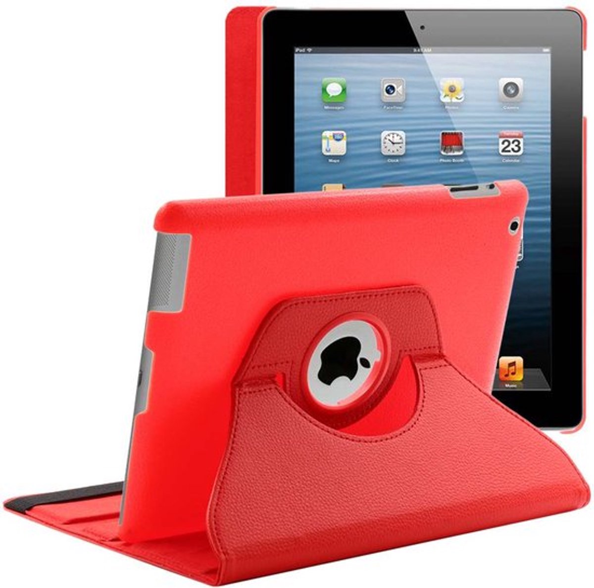 ebestStar - Hoes geschikt voor iPad 4 3 2 Apple, Roterende Etui, Case, 360° Draaibaar hoesje, Rood
