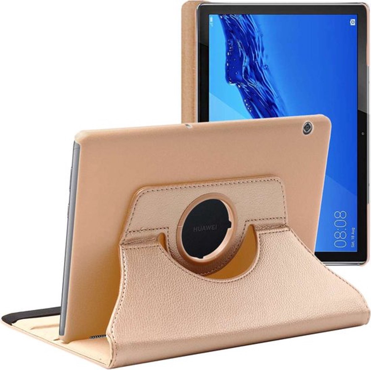 ebestStar - Hoes geschikt voor Huawei MediaPad T5 10.1, Roterende Etui, Case, 360° Draaibaar hoesje, Goud