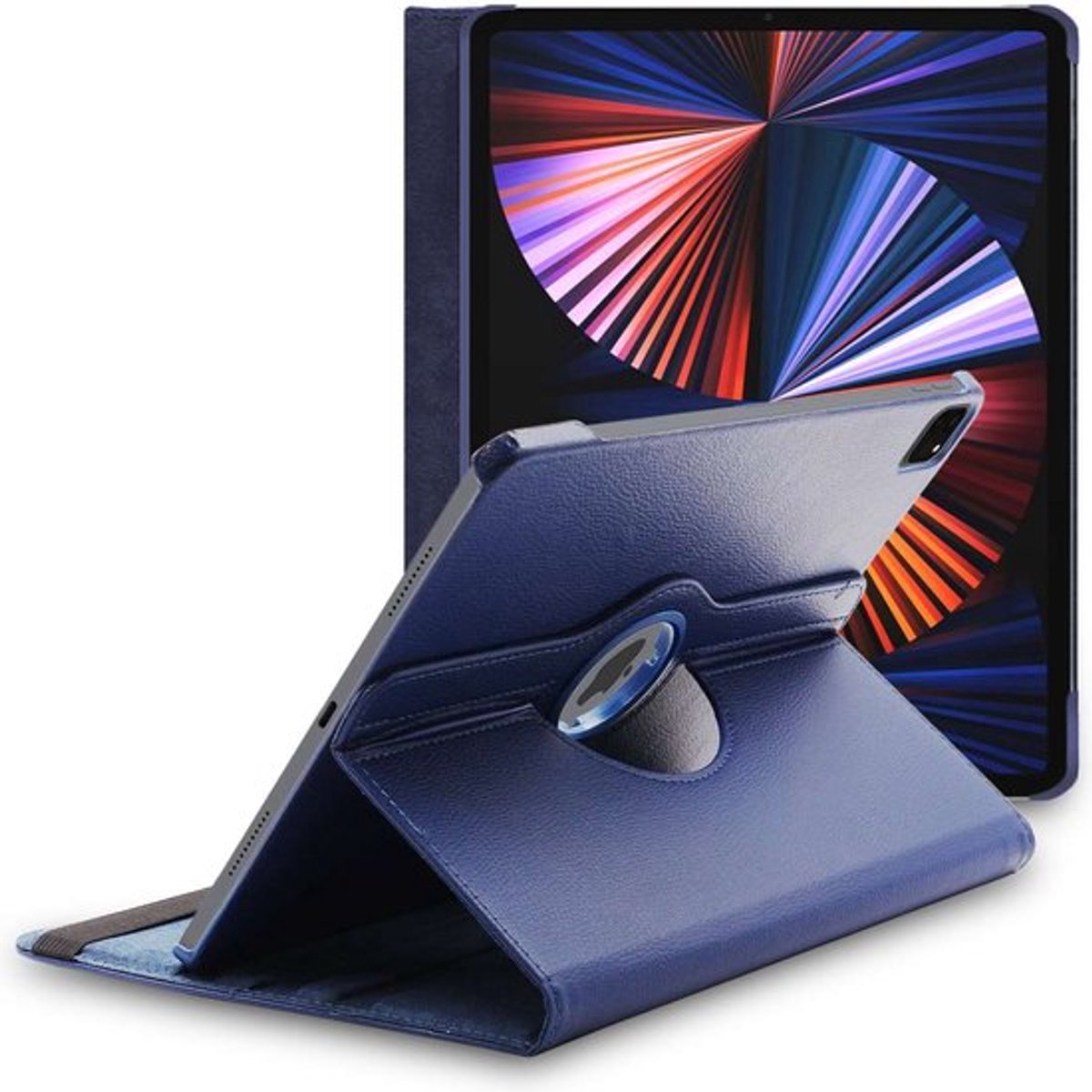 ebestStar - Hoes geschikt voor iPad Pro 12.9 M1 2021, 2020 Apple, Roterende Etui, Case, 360° Draaibaar hoesje, Donkerblauw