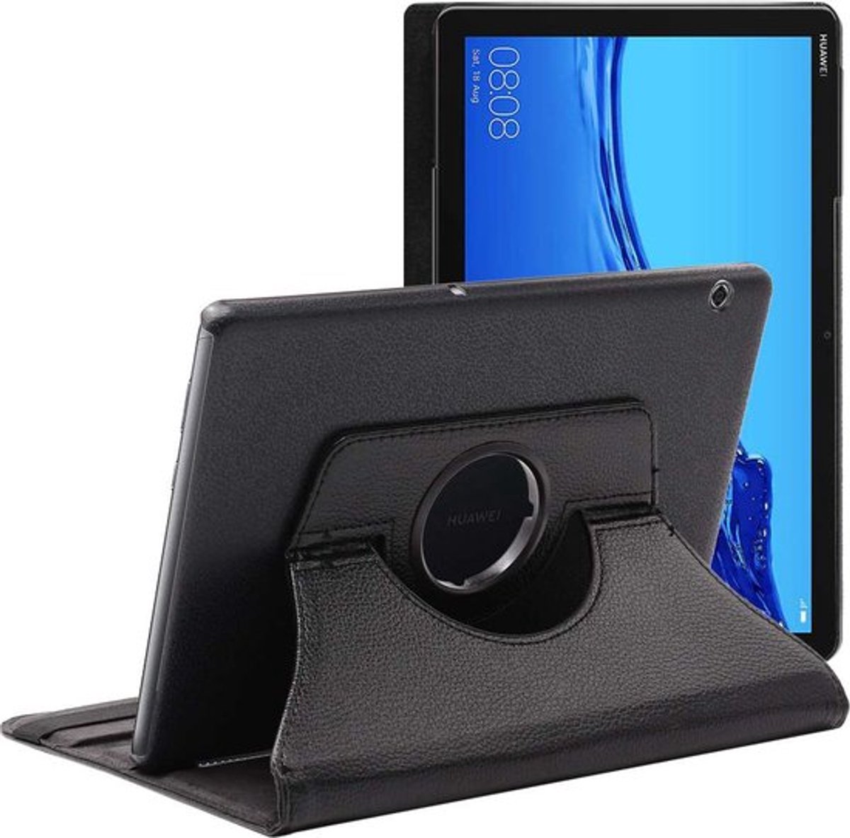 ebestStar - Hoes geschikt voor Huawei MediaPad T5 10.1, Roterende Etui, Case, 360° Draaibaar hoesje, Zwart