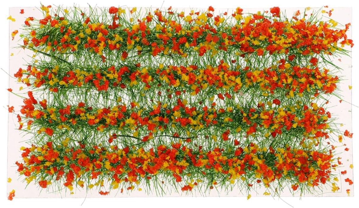 SnelShoppen - Miniatuur Bomen en Gras Bundels voor Modelbouw - Zelfklevende Oranje Mini Landschapsdecoratie voor Model Treinen en Micro Landschappen -