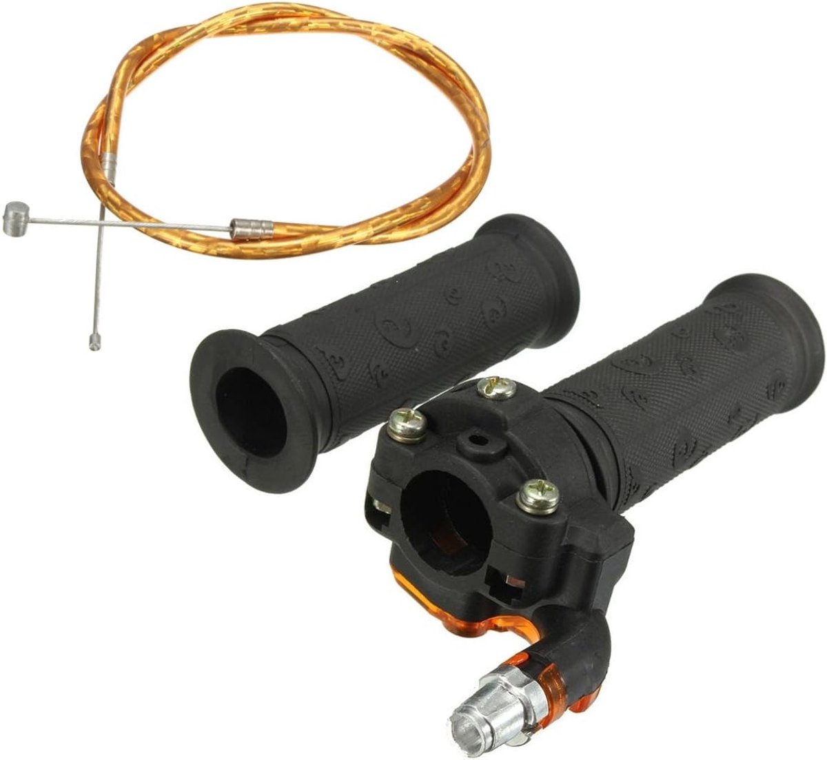 SnelShoppen - Verstelbare Twist Throttle Kabelset voor 47cc 49cc Mini Motobike Dirt Bike Quad - Inclusief 72.5 cm Gouden Kabel en Handvat