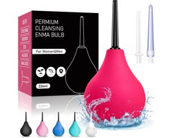 SnelShoppen - Enema voor Darmreiniging 224ML, Butt Shower Irrigator voor Intiem en Vaginaal Gebruik - Veilig PVC, Ergonomisch Ontwerp, Wit Magenta