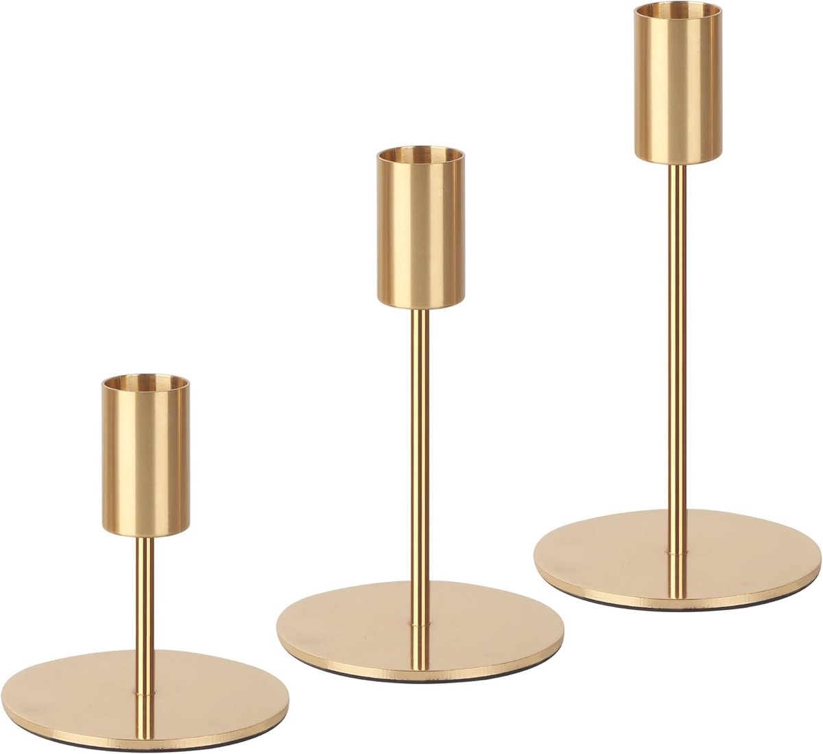SnelShoppen - 3 Pcs Kaarsenstandaard, Conische Kaarsenhouder 16/14/8.5cm, Retro Kaarsenhouder voor Eten, Trouwen, Familie, Tafel Decoratie