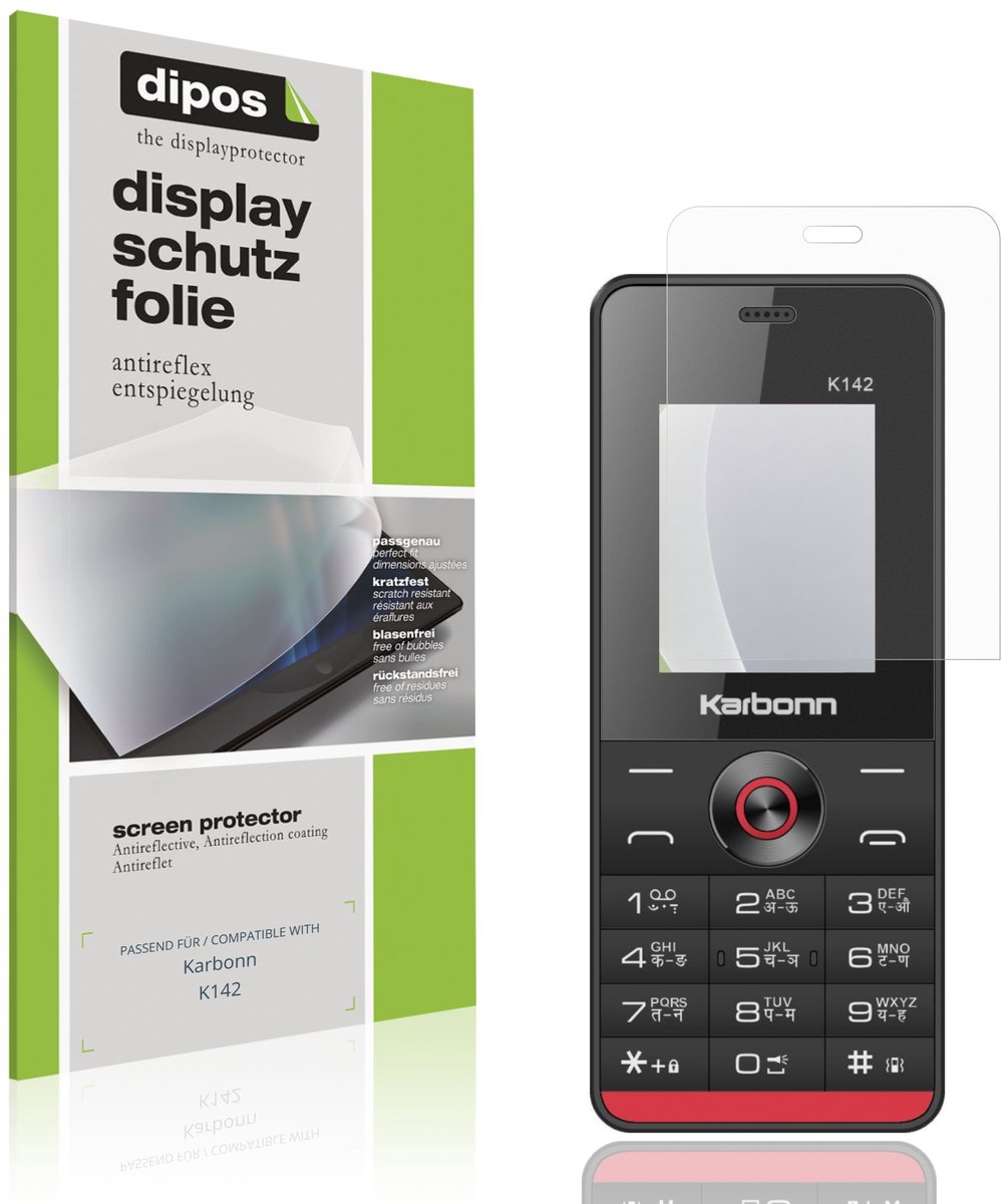 dipos – 4x Matte Beschermfolie geschikt voor Karbonn K142 | Krasbestendige & antireflecterende Screenprotector Ultra-Thin