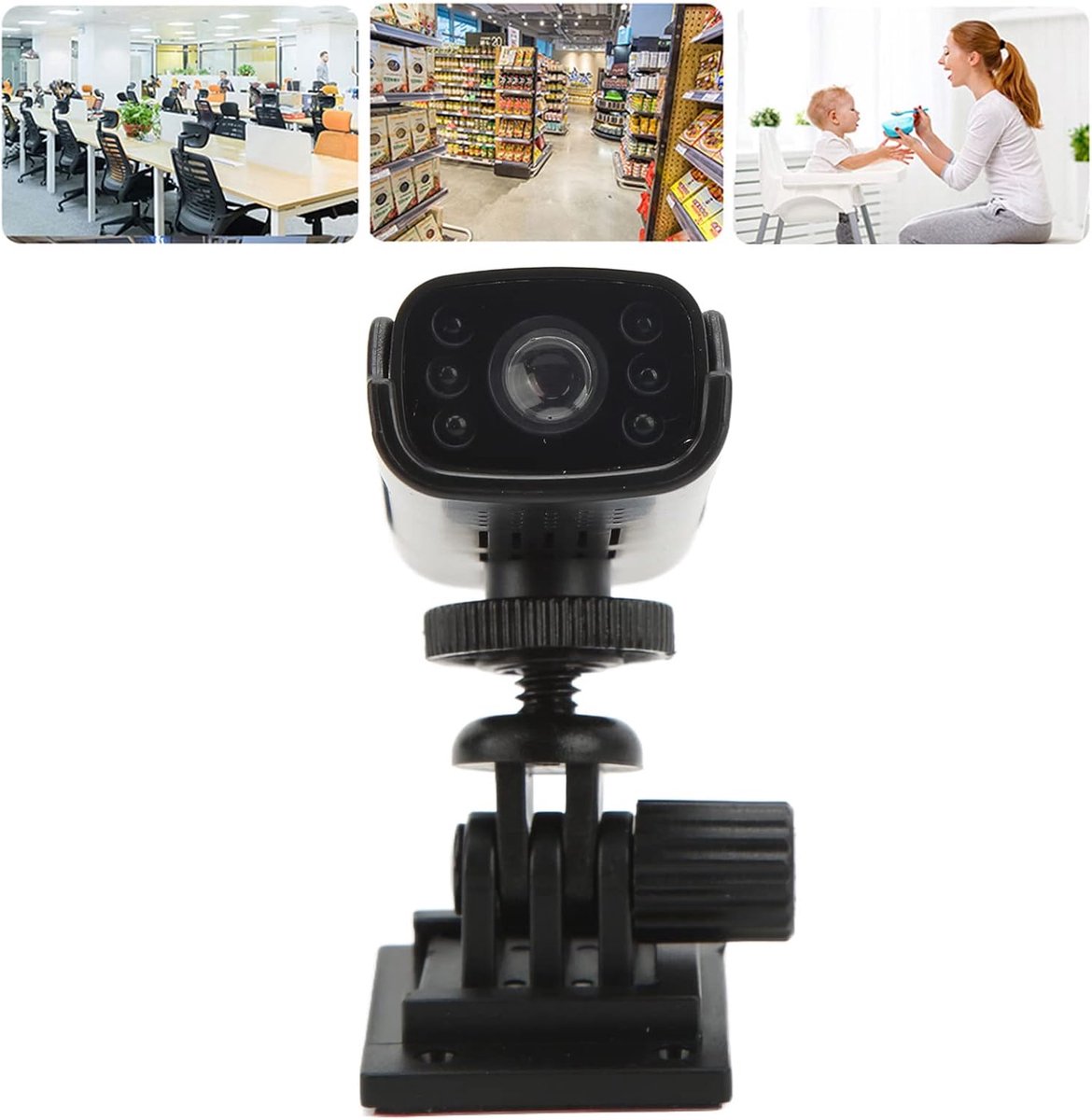 SnelShoppen - 1080P WIFI Draadloze Beveiligingscamera met Nachtzicht, 500mAh Recorder, Bewegingsdetectie, Cyclische Video-opname voor Thuis, Auto, Bin
