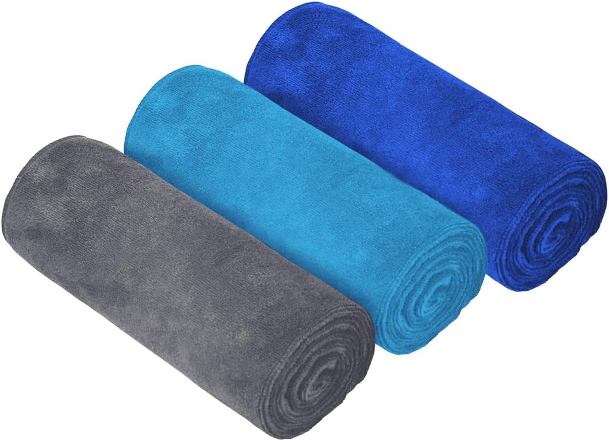 Thijox - 3 Stuks Microvezel Sporthanddoek - Zachte, Sneldrogende Absorberende Workout Zweethanddoeken voor Yoga, Camping, Gym, Fitness - 75 cm x 35 cm