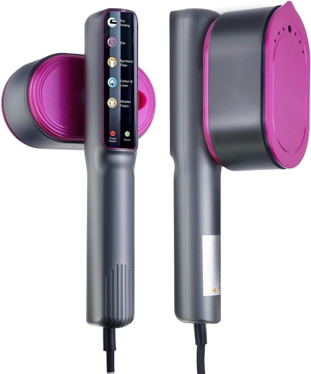 SnelShoppen - Draagbare Stoomstrijkijzer met LCD-display, Compact en Lichtgewicht Reisinstrument voor Perfecte Kleding, Ideaal voor Vakantie, Camping