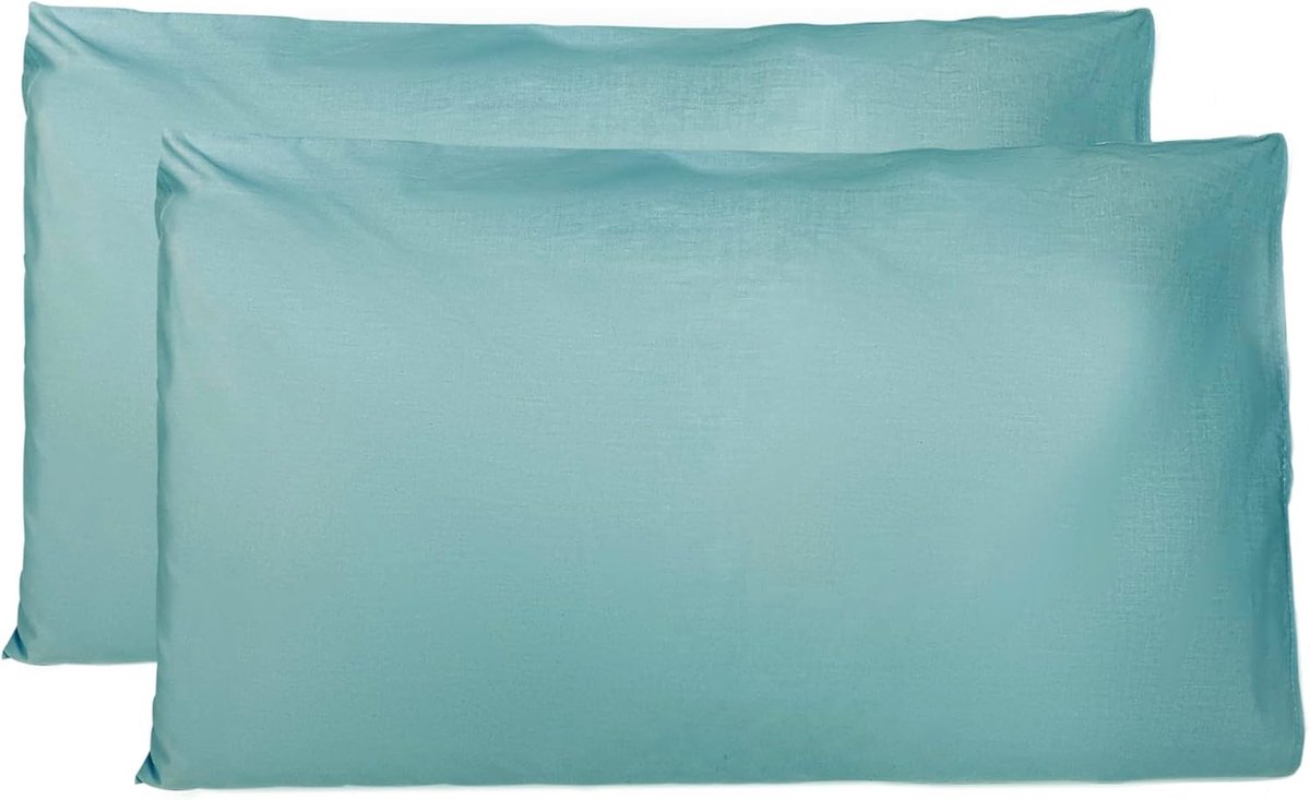 SnelShoppen - Set van 2 Kussenslopen 50x70 cm - 100% Katoen - Donkergroen - Hypoallergeen - Perfect voor Bed, Camping, Kinderen en Tuin