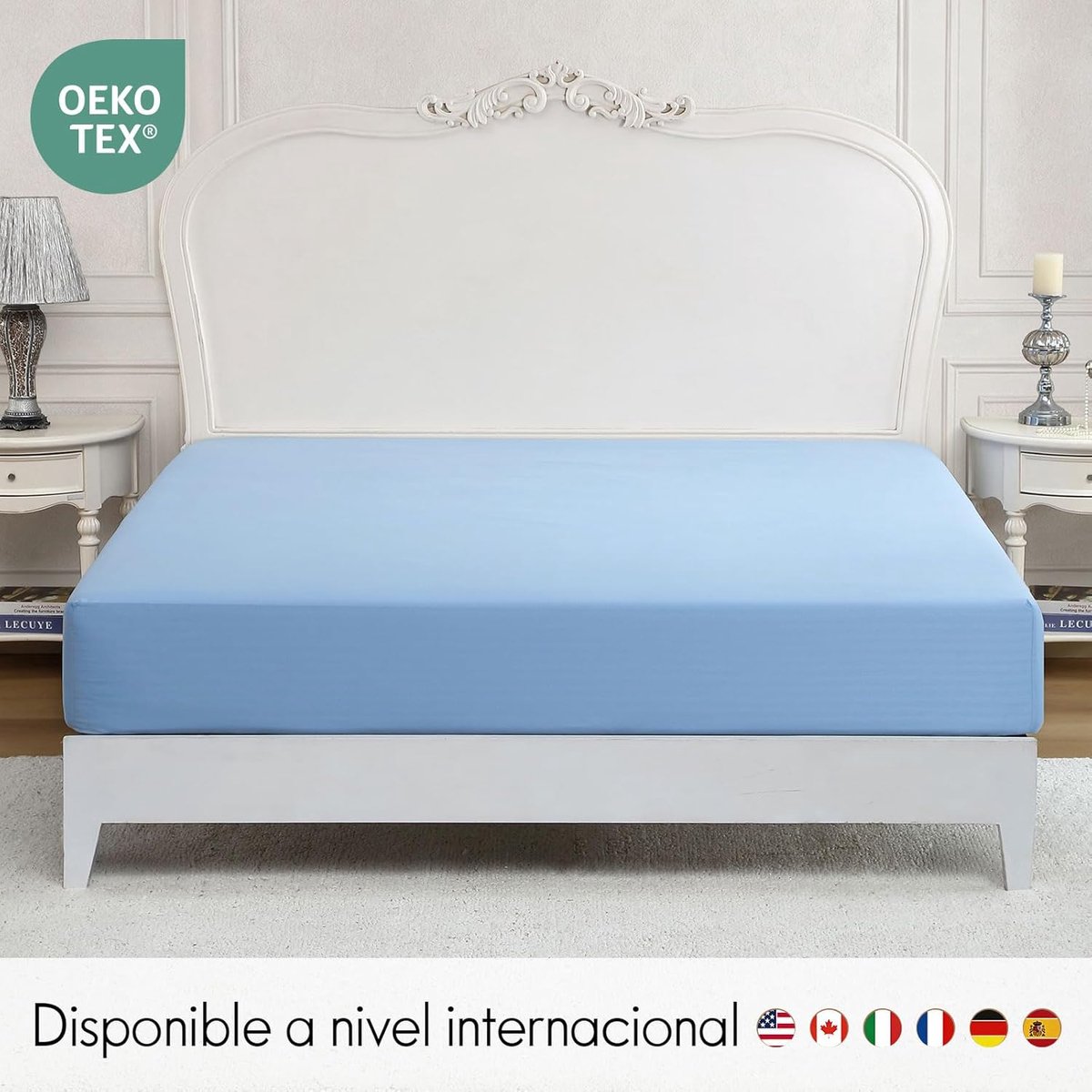 SnelShoppen - Fitted Sheet 90x200 cm Gestreept - Zacht en Stijlvol - 90 gsm Brushed Polyester - 27 cm Diepte - Duurzaam en Onderhoudsvriendelijk - Oek