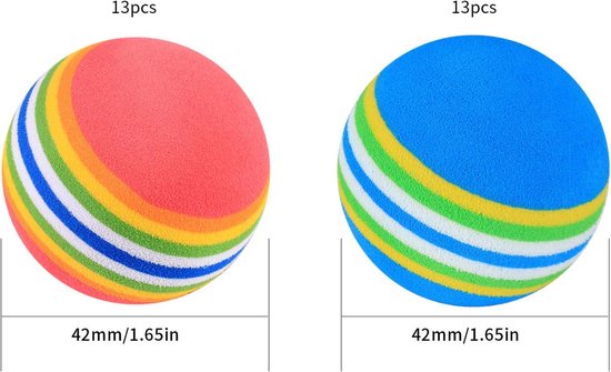 SnelShoppen - Foam Golf Balls - 26 Stuks - Lichte en Zachte Oefenballen voor Golf - Ideaal voor Beginners en Kinderen - Rood en Blauw - Perfect voor G van Snelshoppen — afbeelding 5