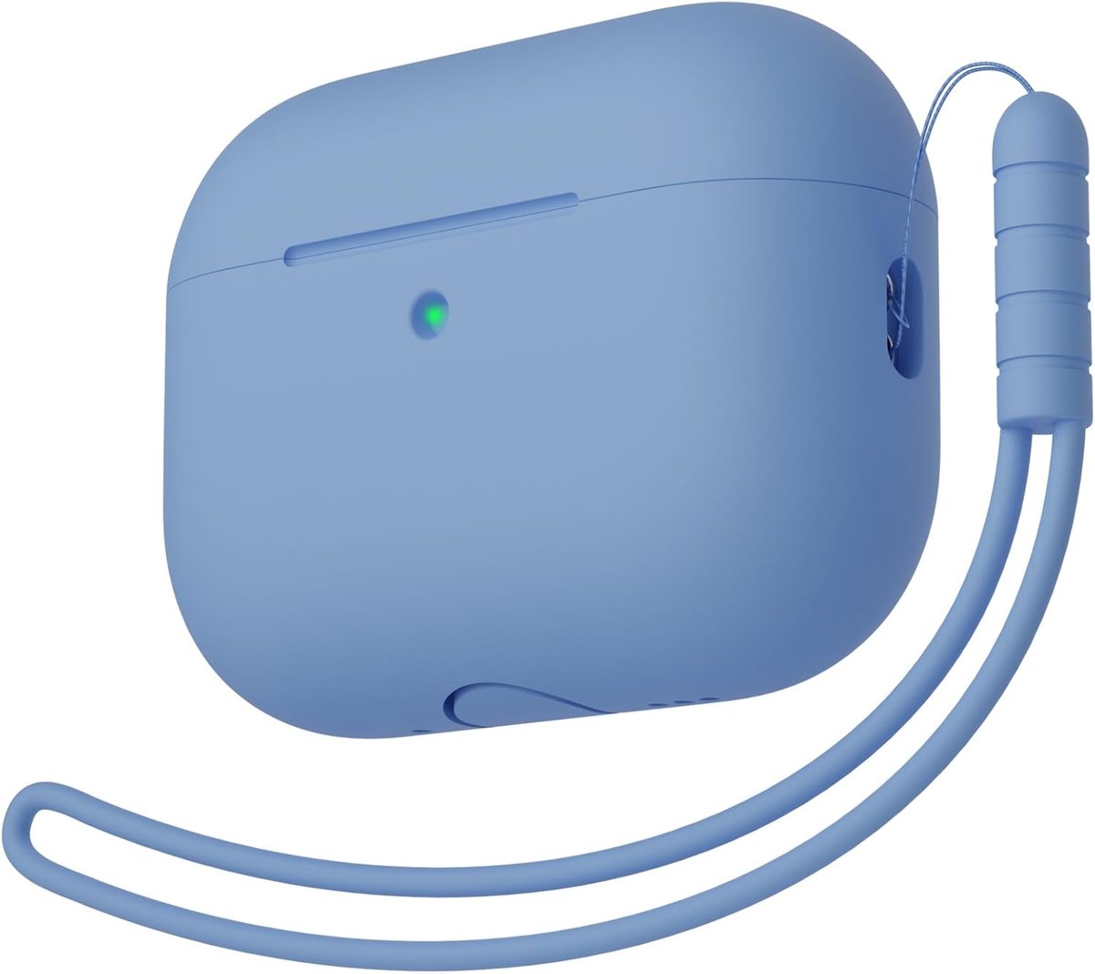 SnelShoppen - Protective Case voor AirPods Pro 3 - Volledige Bescherming, Silicone, 2mm Dikte, Sky Blue, Met Koord, Voor Feest, Sport, Dagelijks Gebru