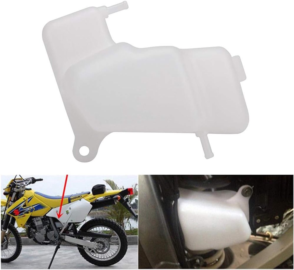 SnelShoppen - Motorcycle Radiator Water Coolant Reservoir Overflow Tank voor DRZ400, DRZ400S, DRZ400E, DRZ400SM, Hoogwaardige Kunststof, Temperatuurbe