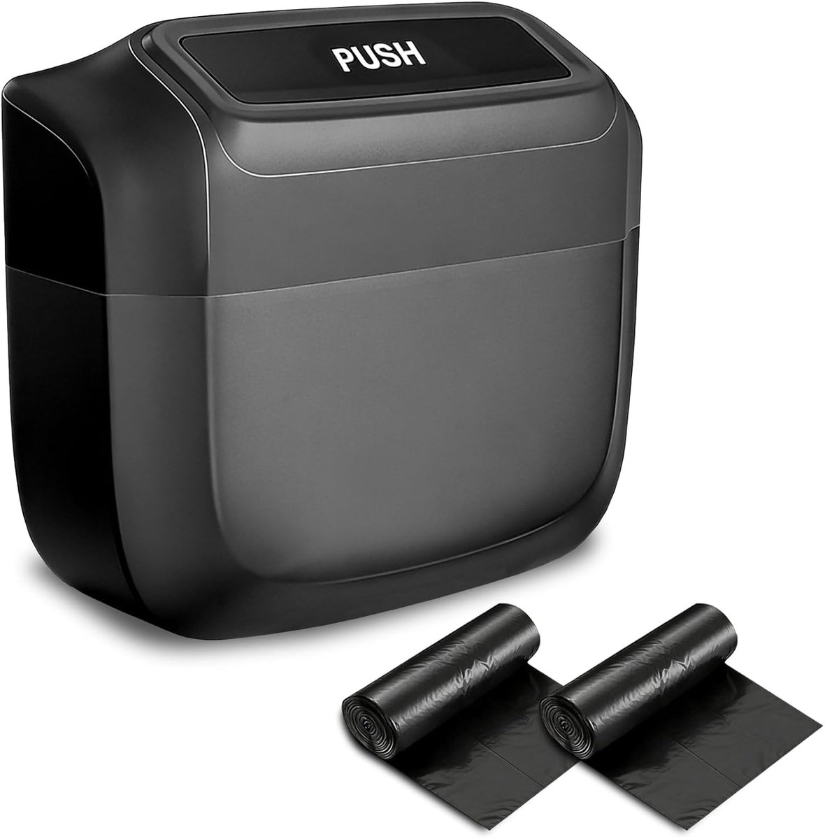 SnelShoppen - Car Trash Bin - Mini Afvalbak met Deksel en 60 Afvalzakken - Waterdichte en Levensbestendige Hangende Afvalbak voor Auto, Perfect voor T
